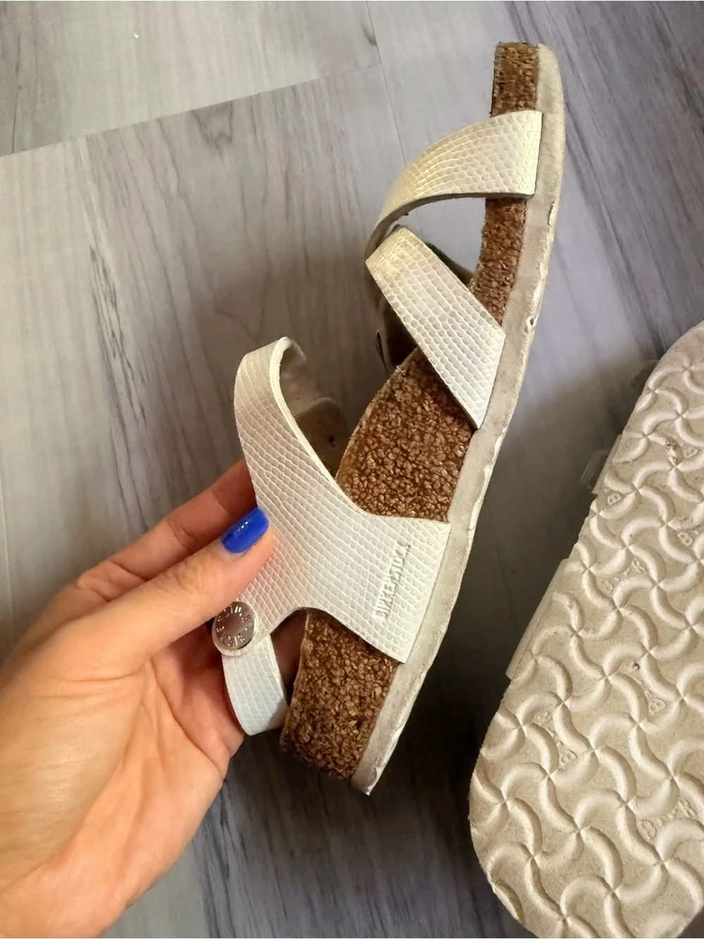 Birkenstock Kids White Buckle Strap Sandals